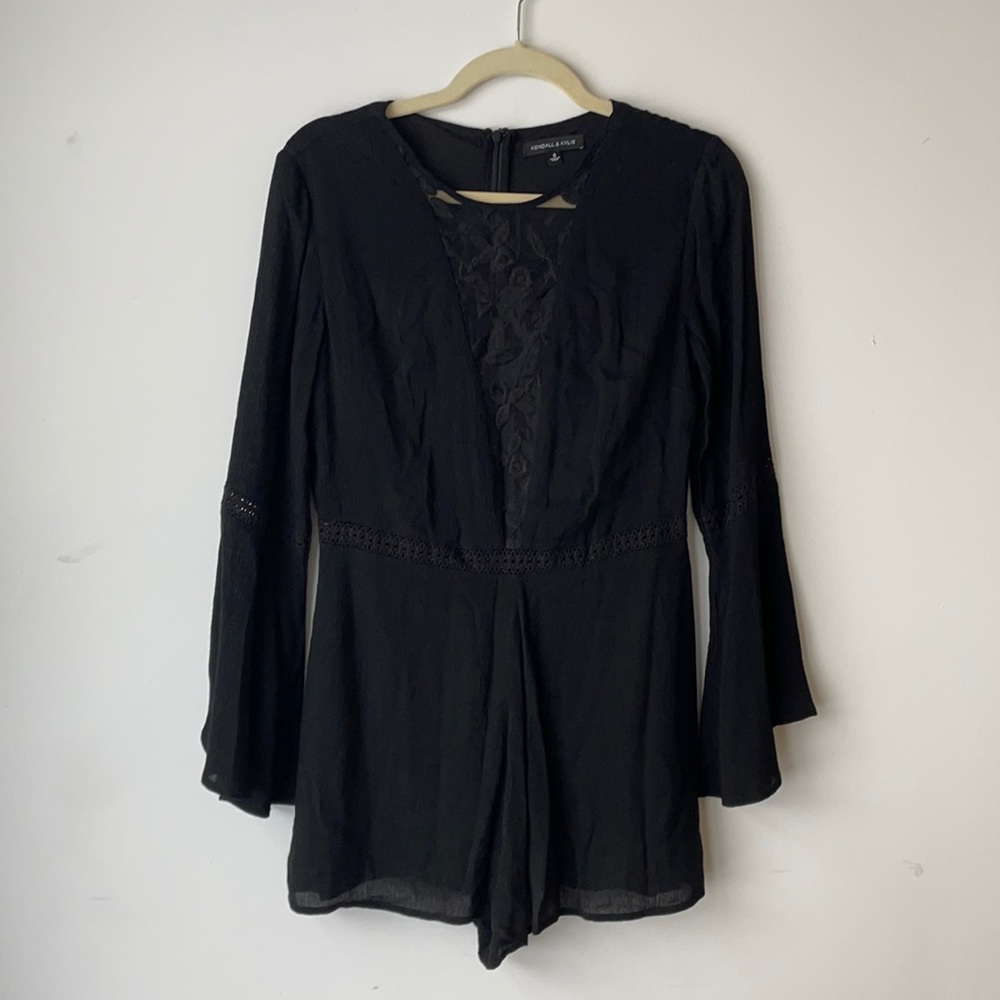 Kendall & Kylie Black Long-Sleeve Romper